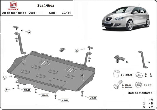 Engine - metallic shield Seat Altea (cutie de viteză manuală) (2mm)