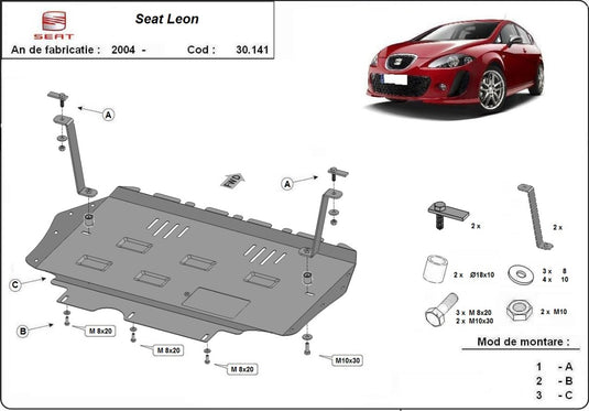 Engine - metallic shield Seat Leon 2 (2mm)