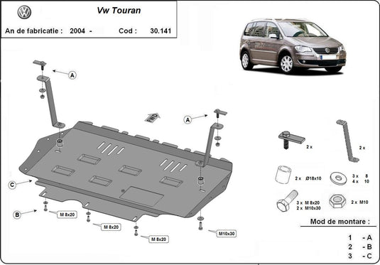 Engine - metallic shield Volkswagen Touran (2mm)