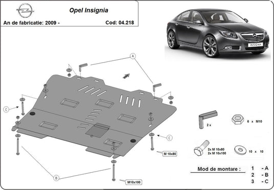 Engine - metallic shield Opel Insignia (2mm)