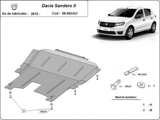 Motore - Shield Metallic Shield Dacia Sandero 2 (4 mm)