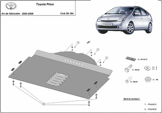Protection antivol pour catalyseur Toyota Prius 2 (2 mm)