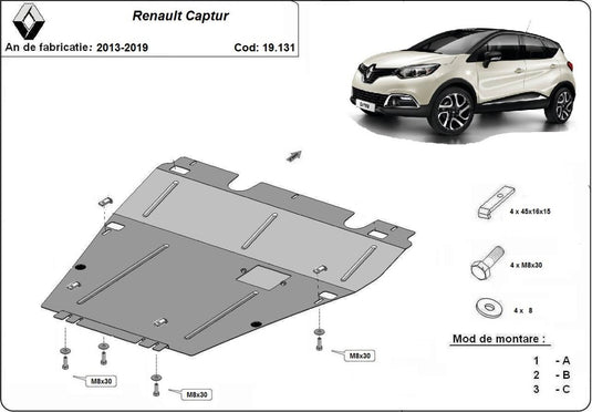 Engine - metallic shield Renault Captur (2mm)