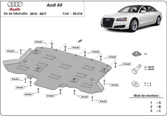 Getriebe - Metallic Shield Audi A8 (2 mm)