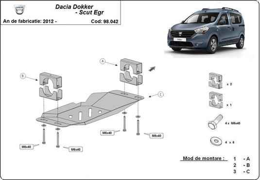 Scut Sistem Stop&GO, EGR Dacia Dokker (1.5mm)