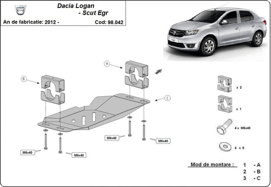 Scut Sistem Stop&GO, EGR Dacia Logan 2 (1.5mm)
