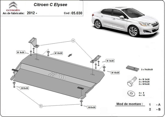 Engine - metallic shield Citroen C-Elysee (2mm)