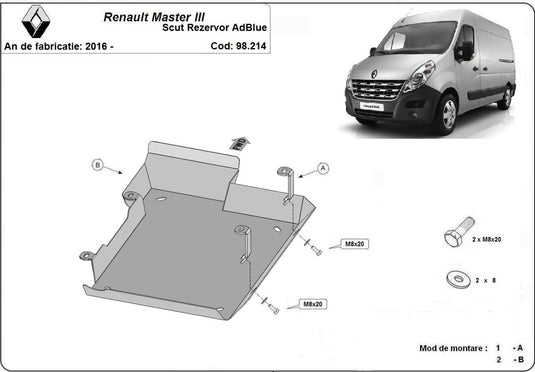 AdBlue fuel tank Renault Master 3 - Model 2 (2mm)