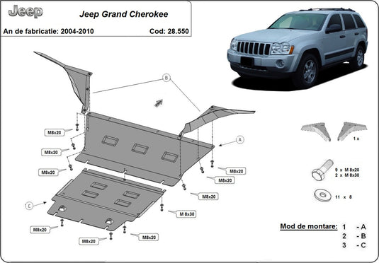 Engine - metallic shield Jeep Grand Cherokee (2mm)