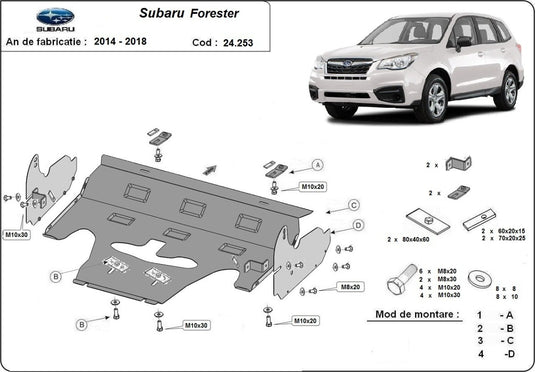 Motor - scut metalic Subaru Forester 4 (2mm)