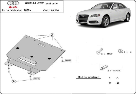 Gearbox - metallic shield Audi A4 4 B8 All Road (2mm)