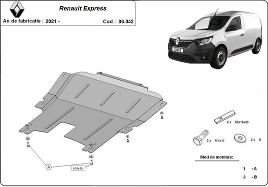 Engine - metallic shield Renault Express (2mm)