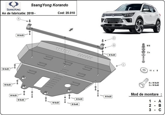 Motor - scut metalic SsangYong Korando (2mm)