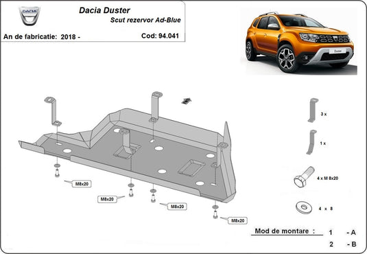 AdBlue Fuel Tank Dacia Duster (2 mm)