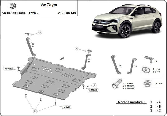 Engine - metallic shield VW Taigo (2mm)