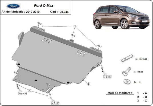 Engine - metallic shield Ford C - Max (2mm)