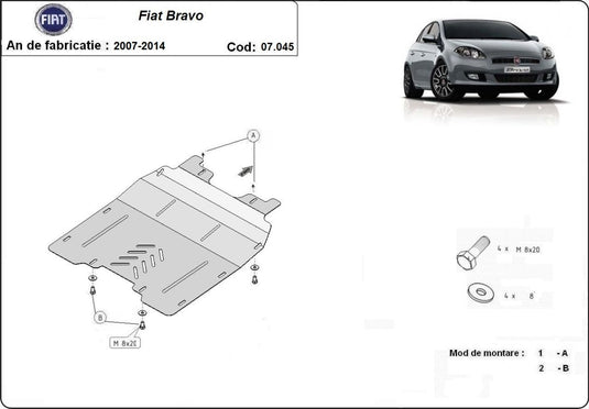 Engine - metallic shield Fiat Bravo (2mm)
