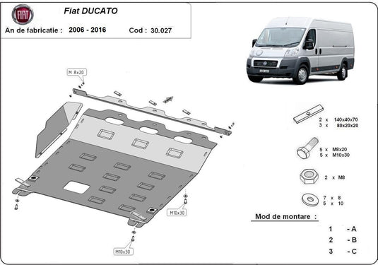 Engine - metallic shield Fiat Ducato (2.5mm)