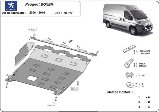 Engine - metallic shield Peugeot Boxer (2.5mm)