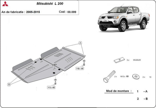 Differenziale e cambio - Shield metallico Mitsubishi L (3 mm)