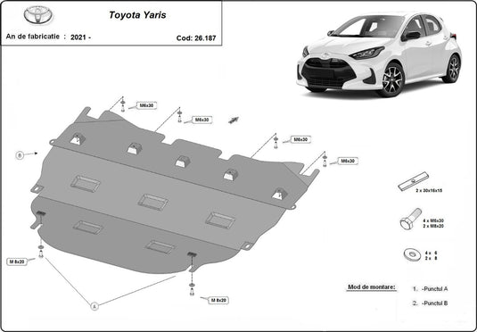 Engine - metallic shield Toyota Yaris XP210 (2mm)