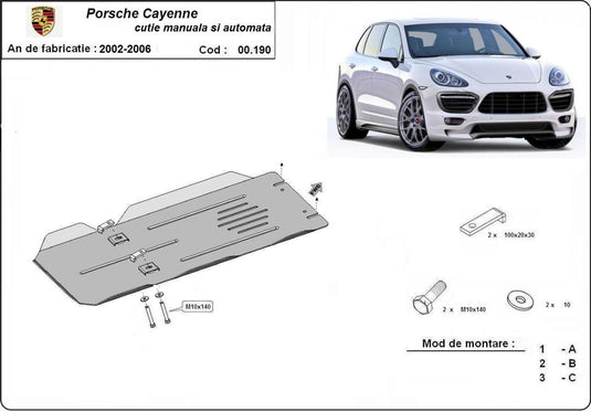 Schaltgetriebe - Metallic Shield și Automatienten Porsche Cayenne (3 mm)