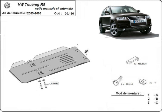 Schaltgetriebe - Metallic Shield și Automată VW Touareg R5 (3 mm)