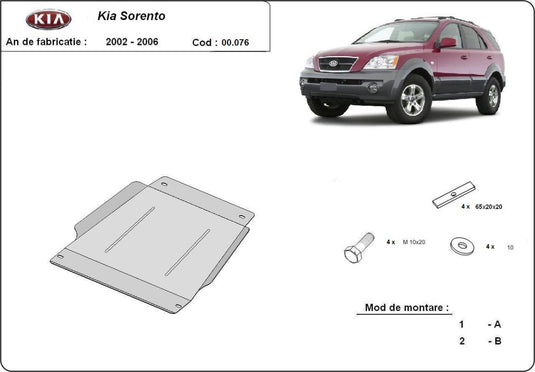 Gearbox - metallic shield Kia Sorento (3mm)