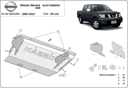 Scut radiator Nissan Navara (3mm)