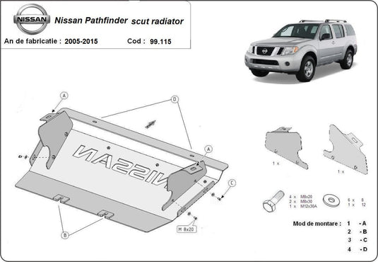 Scut radiator Nissan Pathfinder (3mm)