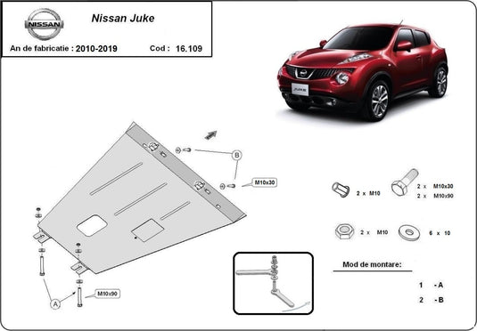 Engine - metallic shield Nissan Juke (2mm)