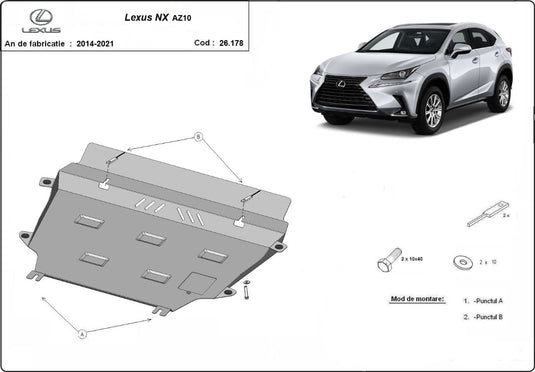 Engine - metallic shield Lexus NX AZ10 (2mm)
