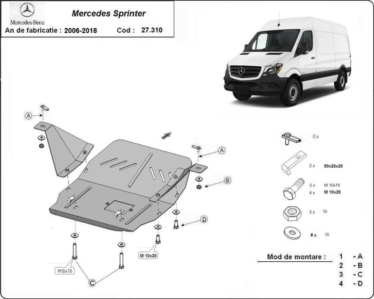 Engine - metallic shield Mercedes Sprinter (3mm)