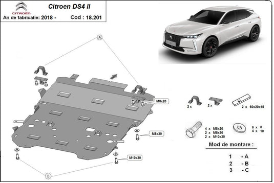 Engine - metallic shield Citroen DS4 II (0mm)