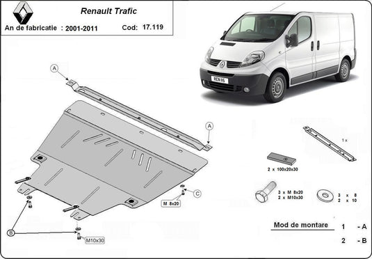 Engine - metallic shield Renault Trafic (2mm)
