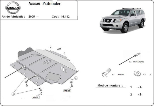 Engine - metallic shield Nissan Pathfinder (3mm)