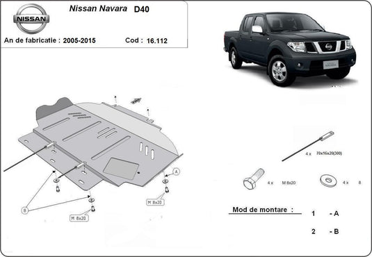 Engine - metallic shield Nissan Navara (3mm)