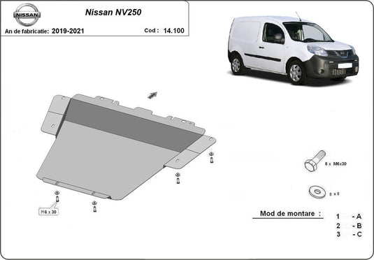 Engine - metallic shield Nissan NV250 (2mm)