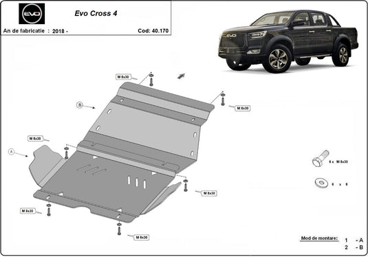 Engine - metallic shield Evo Cross 4 (2.5mm)