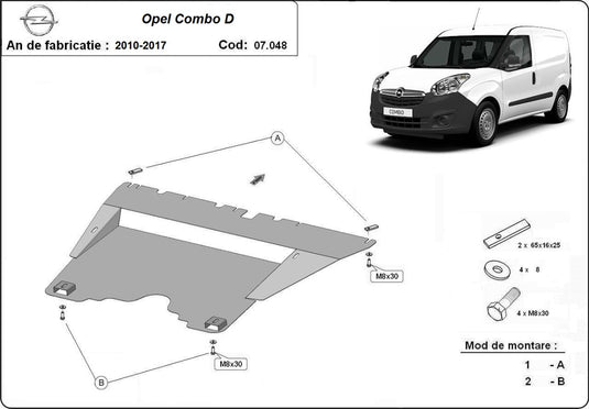Engine - metallic shield Opel Combo D (2mm)