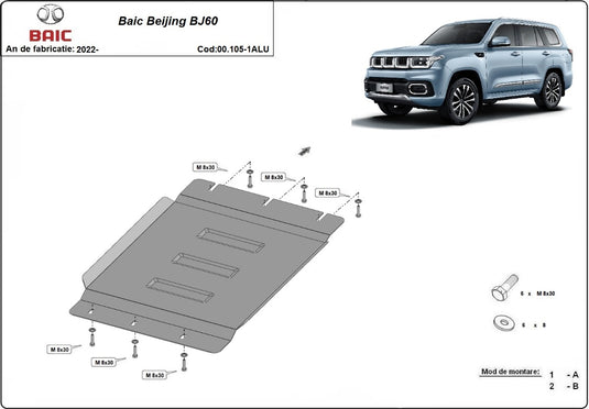 Getriebe - Metallic Shield Din Aluminiu Baic Peking BJ60 (4 mm)