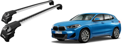 Dachregalkreuzstangen Schildkrötenluft-V2, silberne Farbe, für BMW X2 (F39) SUV 18- gewidmet