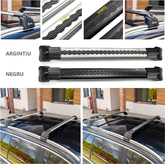 Dachregalkreuzstangen Schildkrötenluft-V2, silberne Farbe, für BMW X5 (F15) SUV 13-18 gewidmet