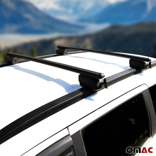 Set of wingbar roof rack cross bars, Black color, designed for Audi Q5 2017-2023