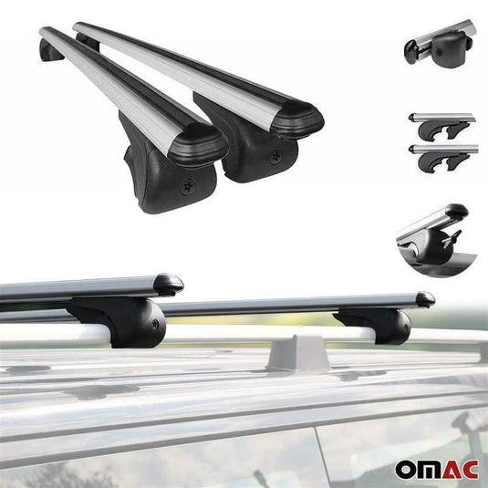 Set of wingbar roof rack cross bars, Black color, designed for Mercedes M-Klasse W164 2005-2011
