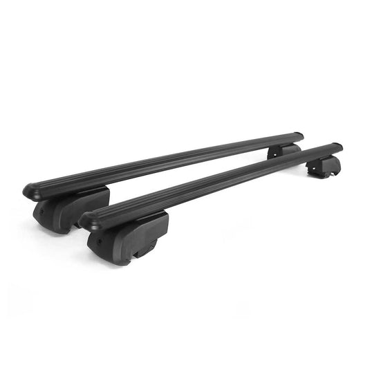 Set of wingbar roof rack cross bars, Black color, designed for Audi Q5 8R 2008-2017