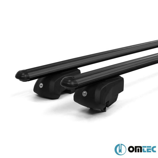 Roof rack cross bars Omtec Bold Bar V2, black color, dedicated for AUDI A4 AVANT (B8) 08-15