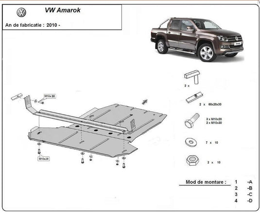 Metallschild für Differential - Volkswagen Amarok (2010-)