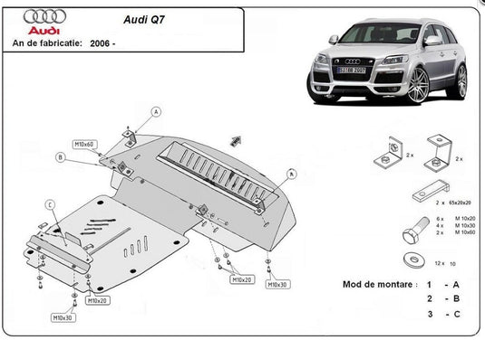 Engine metal shield - Audi Q7 4L (2009-2015)