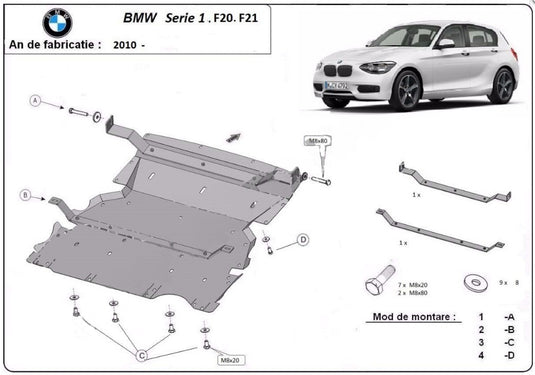 Engine metal shield - BMW 1er F20/F21 (2011-2018)